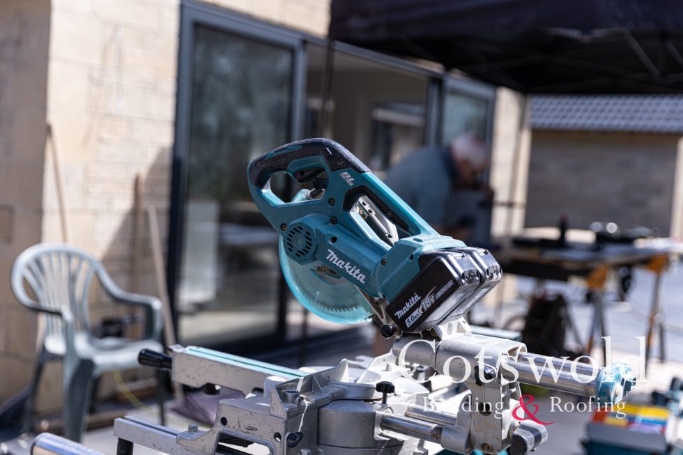 Makita tools on site with Cotswold Building and Roofing Ltd