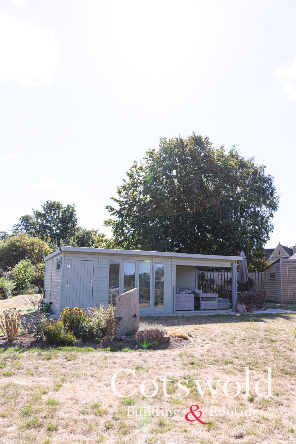 Garden office designed and created by Cotswold Building and Roofing Ltd