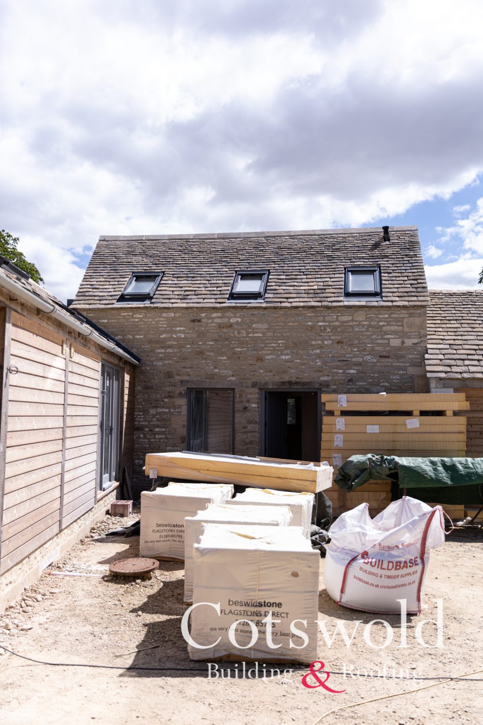 Building site in progress with Cotswold Building and Roofing Ltd