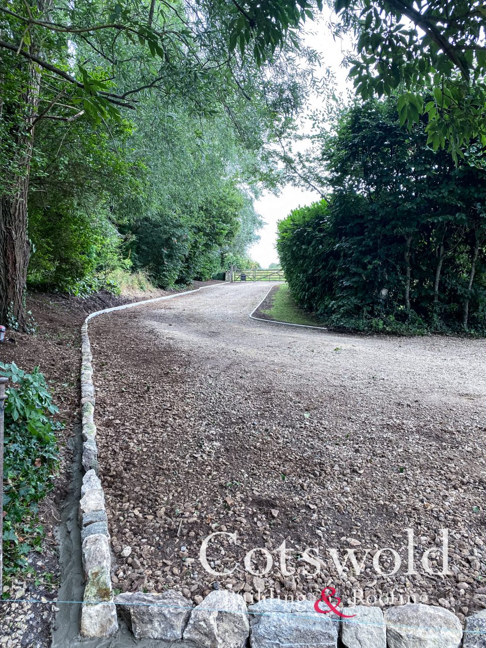 Driveway groundworks and design supplied by Cotswold Building and Roofing Ltd